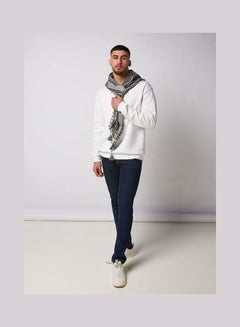 Plaid Arabic Shemagh Scarf And Shawl Black-White-Grey
