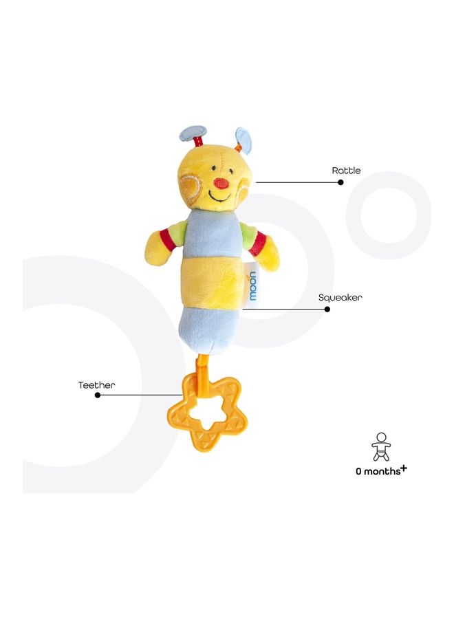 مون خشخيشة وعضاضة أسنان مخملية لينة تصدر أصواتاً - Image 2