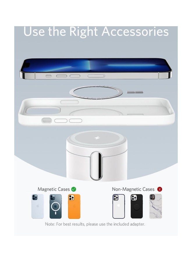 Anker Magnetic Wireless Charger (MagGo), 2 In 1 Wireless Charging Station With 7.5W with USB-C Charge + Cable White  - Image 4