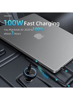 بيسوس شاحن سيارة 160 واط من النوع C، QC5.0 PD3.0 PPS 3 منافذ شحن فائق السرعة محول شاحن هاتف السيارة لهاتف iPhone 15/15 Pro Max، Plus/14,13,12,11 Series، Samsung Galaxy S23/S22، iPad Pro ، ماك بوك برو،/ لاب توب اير  - Image 5