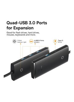 Baseus USB 3.0 Hub, 4-Port USB 3.0 Adapter USB Splitter 3.0 Extension Hub 5Gbps High-Speed Data Extender Compatible for Surface Pro, MacBook, Mac Mini, iMac, Dell XPS, Samsung Galaxy Tab, USB Flash Drive Black  - Image 3