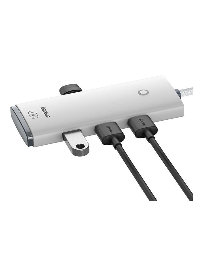 USB 3.0 Hub, 4-Port USB 3.0 Adapter USB Splitter 3.0 Extension Hub 5Gbps High-Speed Data Extender Compatible for Surface Pro, MacBook, Mac Mini, iMac, Dell XPS, Samsung Galaxy Tab, USB Flash Drive White