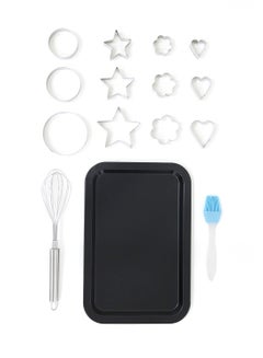 15 Piece Oven Pan Set - Made Of Carbon Steel - Geometric Shapes - Baking Pan - Oven Trays - Cake Tray - Oven Pan - Black Black Geometric Shapes