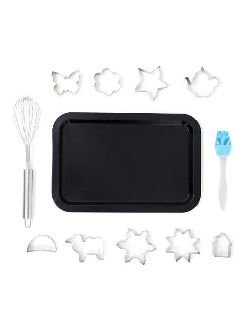 12 Piece Oven Pan Set - Made Of Carbon Steel - Arabic Shapes - Baking Pan - Oven Trays - Cake Tray - Oven Pan - Black Black Arabic Shapes