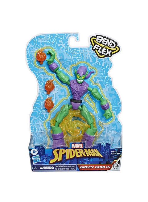 Marvel Bend And Flex Green Goblin Action Figure With Blast Accessories 6inch