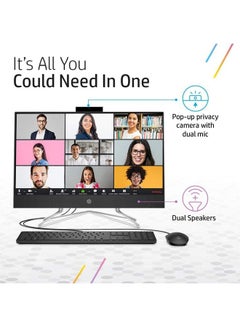 HP All-In-One 24-df1005nh PC With 24-Inch Display, Core i5-1135G7 Processor/8GB RAM/256GB SSD/2GB NVIDIA GeForce Graphics/International Version Jet Black  - Image 4