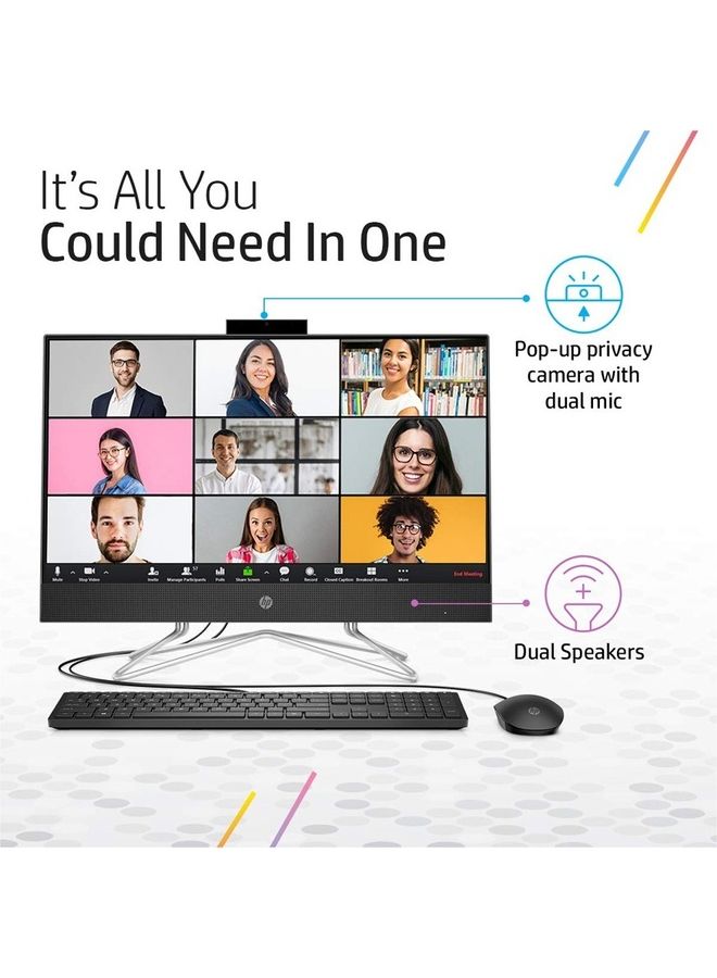 HP - All-In-One 24-df1005nh PC With 24-Inch Display, Core i5-1135G7 Processor/8GB RAM/256GB SSD/2GB NVIDIA GeForce Graphics/International Version Jet Black - Image 1