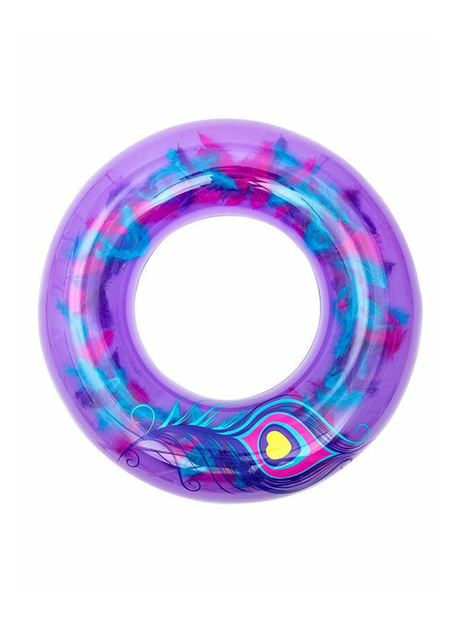 بست واي طوق سباحة قابل للنفخ بطبعة ريش 91سم - Image 1