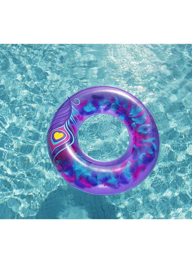 بست واي طوق سباحة قابل للنفخ بطبعة ريش 91سم - Image 3
