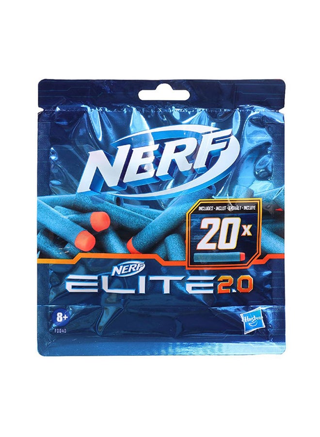 NERF Nerf Elite 2.0 20-Dart Refill Pack -- 20 Official Nerf Foam Darts For Nerf Elite 2.0 Blasters -- Compatible With All Nerf Elite Blasters  - Image 1