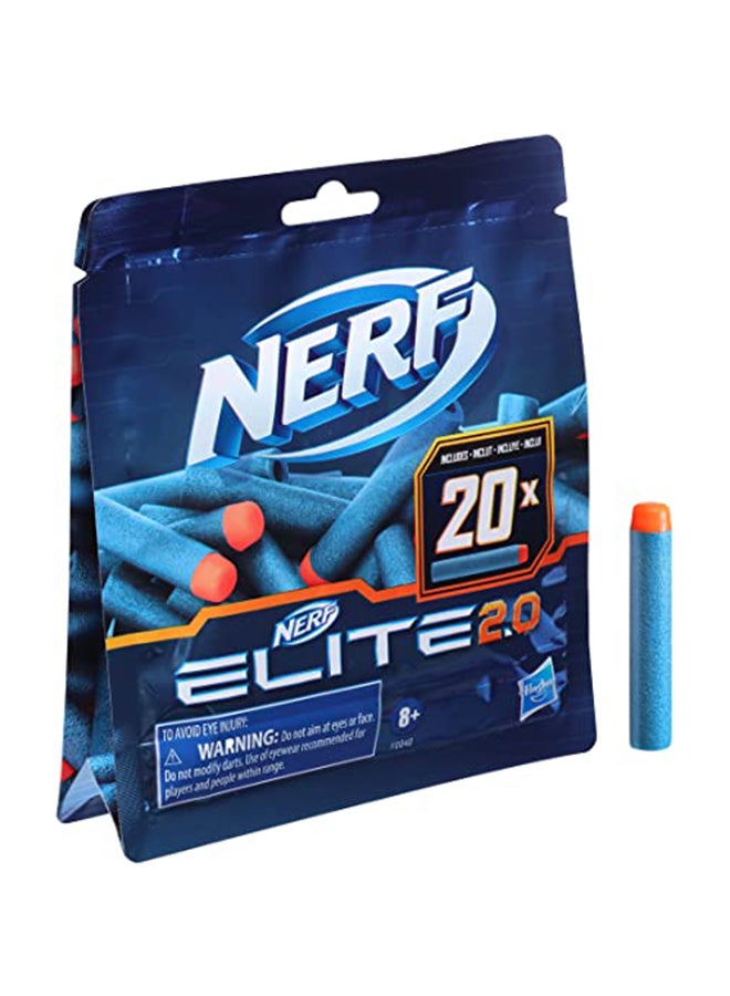 NERF Nerf Elite 2.0 20-Dart Refill Pack -- 20 Official Nerf Foam Darts For Nerf Elite 2.0 Blasters -- Compatible With All Nerf Elite Blasters  - Image 2