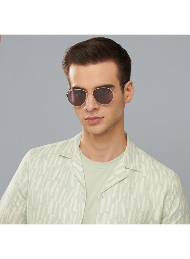 John Jacobs | Gold - Brown - Grey | Solid Full Rim Round Stylish & Premium Sunglasses | JJ Tints | Polarized and 100% UV Protected | Men & Women | Medium | JJ S13871-C1 - Image 4