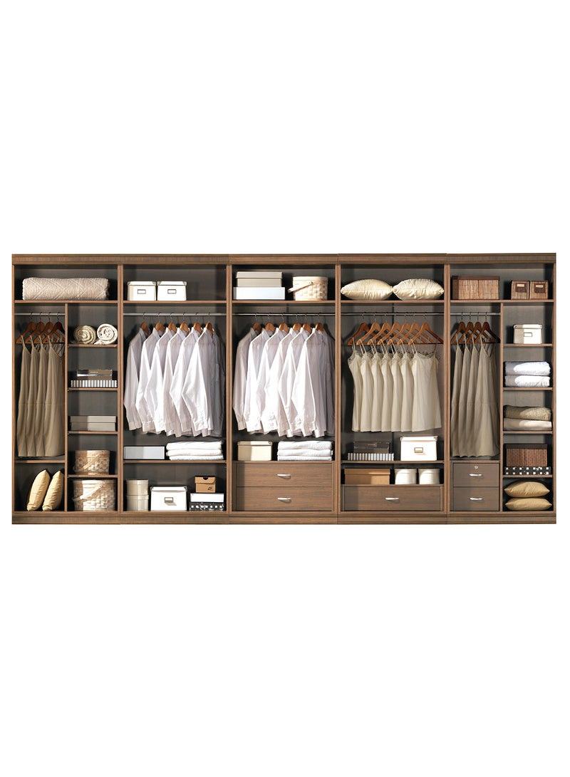 ebb & flow - Cupboard Luxurious - 2 Door Bedroom Furniture Closet - Zirconio Collection Chiavenna Walnut Size 800 X 525 X 2000 - Wood Wardrobe walnut 2044X 539 X 85 & 844*539*163mm - Image 1