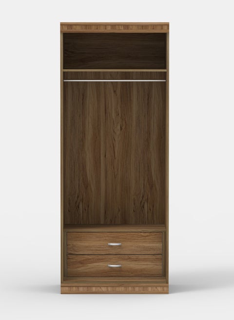 Cupboard Luxurious - 2 Door Bedroom Furniture Closet - Zirconio Collection Chiavenna Walnut Size 800 X 525 X 2000 - Wood Wardrobe walnut 2044X 539 X 85 & 844*539*163mm