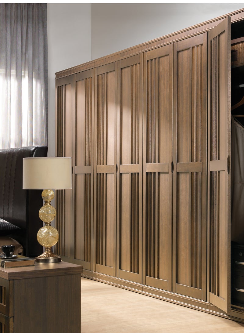 ebb & flow - Cupboard Luxurious - 2 Door Bedroom Furniture Closet - Zirconio Collection Chiavenna Walnut Size 800 X 525 X 2000 - Wood Wardrobe walnut 2044X 539 X 85 & 844*539*163mm - Image 1