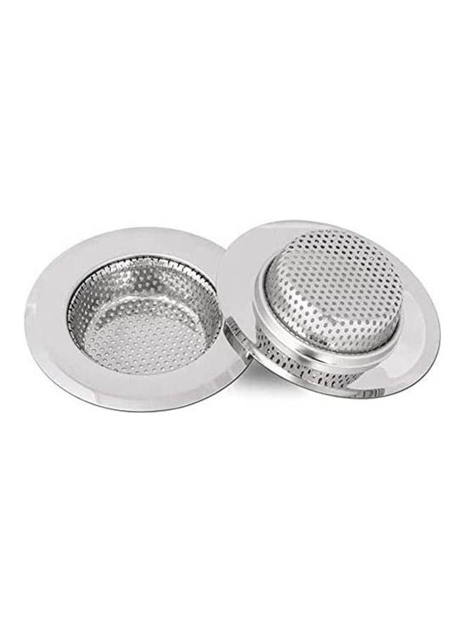 Sink Filter Anti Blocking Mesh Strainer Drain Silver 90x75mm 
