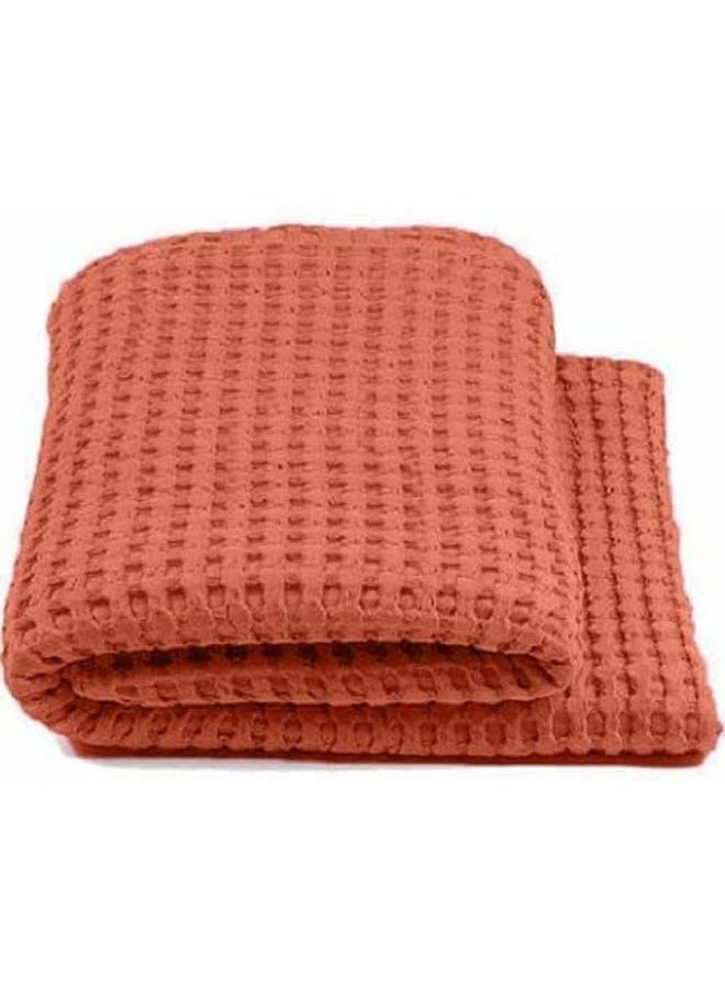 Egyptian Cotton Solid Double - Bedspread Cotton Orange