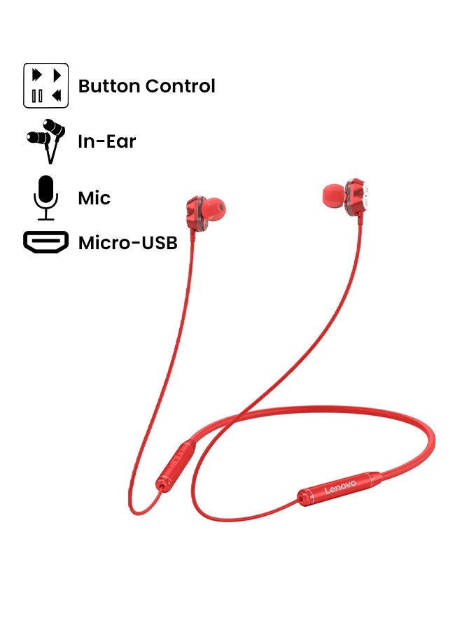 Lenovo Neckband Magnetic Earbuds Red - Image 2