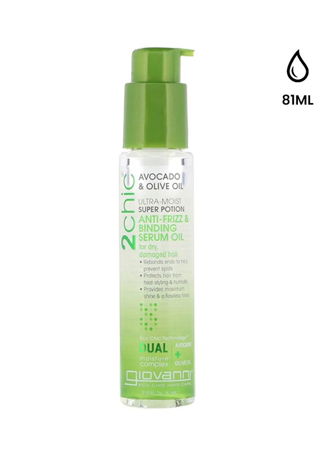 Giovanni - 2Chic Ultra-Moist Avocado And Olive Super Potion Anti-Frizz And Binding Serum Oil 81ml - Image 1