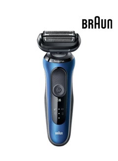 BRAUN Series 6 Rechargeable Mens Shaver With LED Display Blue/Black  - Image 1