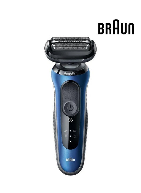 Series 6 Rechargeable Mens Shaver With LED Display Blue/Black