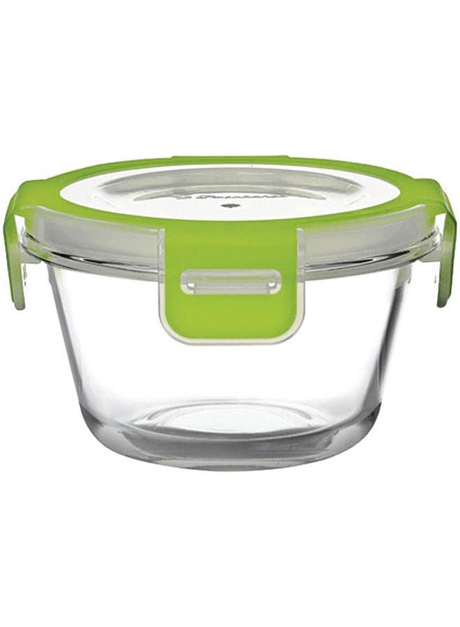Pasabahce Storemax Storage Tempered With Cover 4 3/4 oz / 340 cc 11 1\4. Green/Clear 