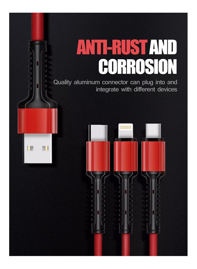 3 In 1 Fast Charge Cable Multicolour