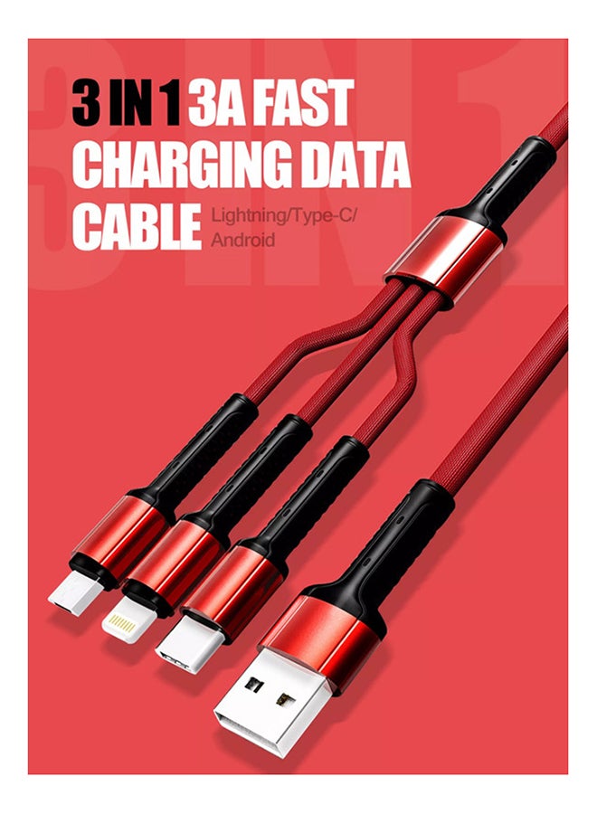LDNIO - 3 In 1 Fast Charge Cable Multicolour - Image 1