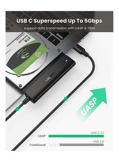 Ugreen USB C to Sata Adapter External Hard Drive Reader Cable 2.5 SSD Disk Transfer Kit UASP for Samsung WD Toshiba Internal Sata HDD SSD and Laptop like MacBook Black  - Image 3
