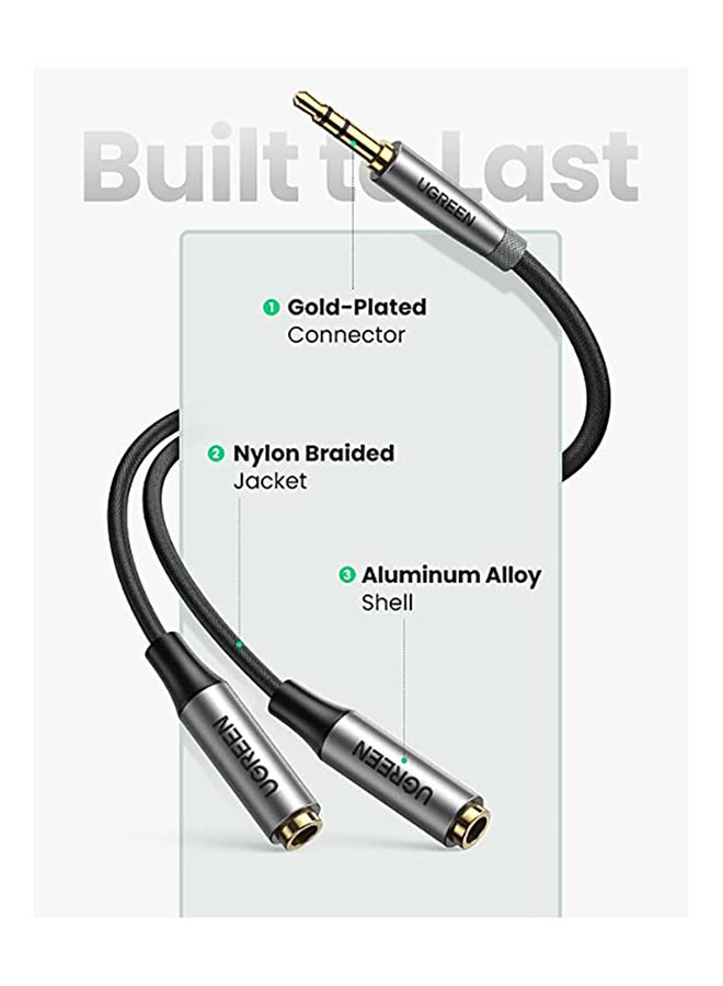 Ugreen - 3.5mm Splitter Double Headphone Jack Stereo Audio Adapter 2 Way Aux Dual Earphone Mini Jack 1 Male to 2 Female Y Cable for PC Laptop MacBook Pro 2021 TV iPad Black - Image 1