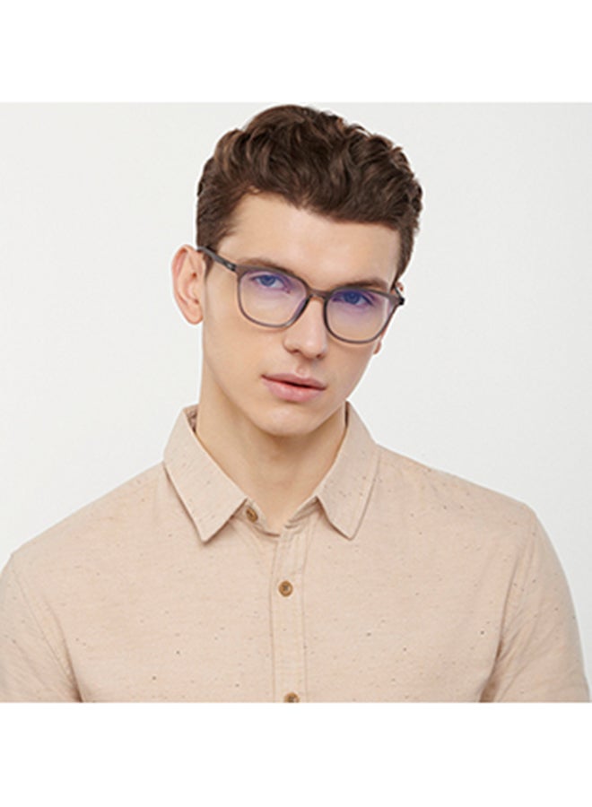 Lenskart Blu Zero Power Full Rim Bluecut & Antiglare Square Shape Computer Eyeglasses LB E14244 - 48mm - Grey  - Image 4