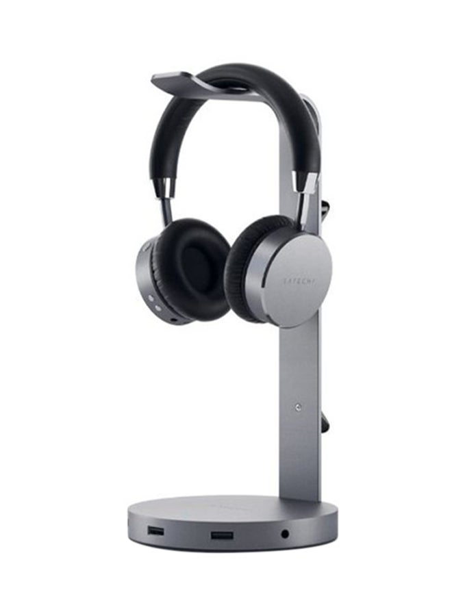SATECHI Aluminum Headphones Stand Hub Space Grey - Image 1