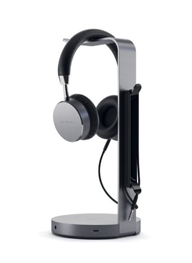 SATECHI Aluminum Headphones Stand Hub Space Grey - Image 2