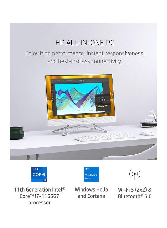 HP - All-In-One 24-dp1043nh PC With 24-Inch Display, Core i7-1165G7 Processor/8GB RAM/1TB HDD/Intel Iris XE Graphics/DOS(No Windows)/International Version WHITE - Image 1