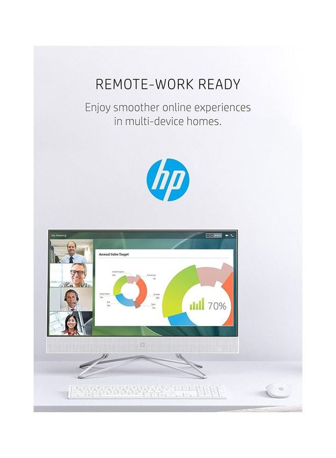 HP - All-In-One 24-dp1043nh PC With 24-Inch Display, Core i7-1165G7 Processor/8GB RAM/1TB HDD/Intel Iris XE Graphics/DOS(No Windows)/International Version WHITE - Image 1