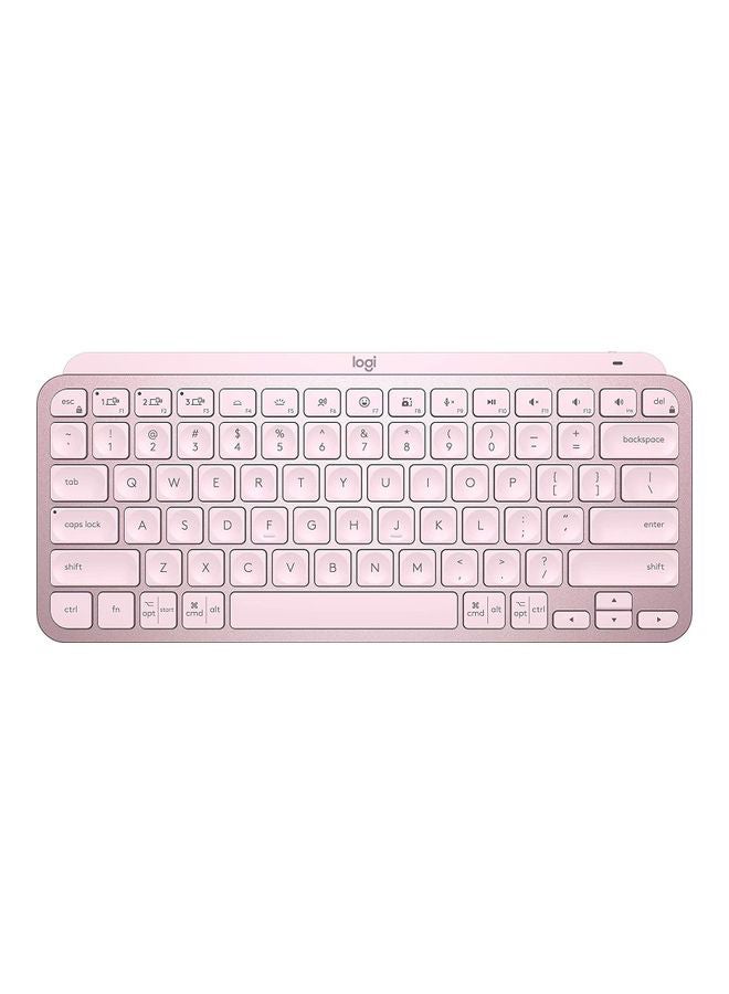 Logitech - Mx Keys Mini Minimalist Wireless Illuminated Keyboard, Compact, Bluetooth, Backlit, Usb-C, Compatible With Apple Macos, Ios, Windows, Linux, Android, Metal Build /English Arabic layout Pink - Image 1