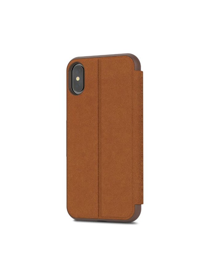 موشي غطاء حماية قلاب بمستشعر لهاتف آيفون XS/X بني داكن / لون الكرمل - Image 2