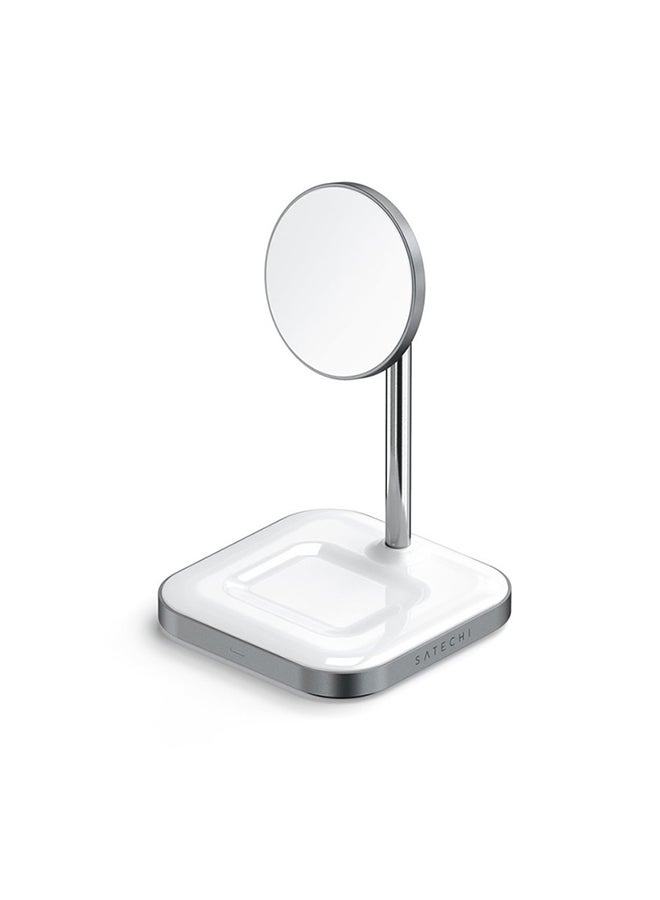 SATECHI Magnetic 2-in-1 Wireless Charging Stand - Space Grey - Image 2