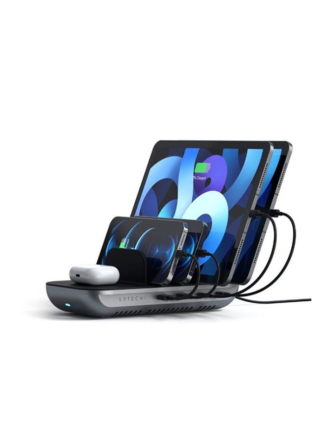 SATECHI - Dock5 Multi-Device Charging Station with Wireless Charging Black - Image 1