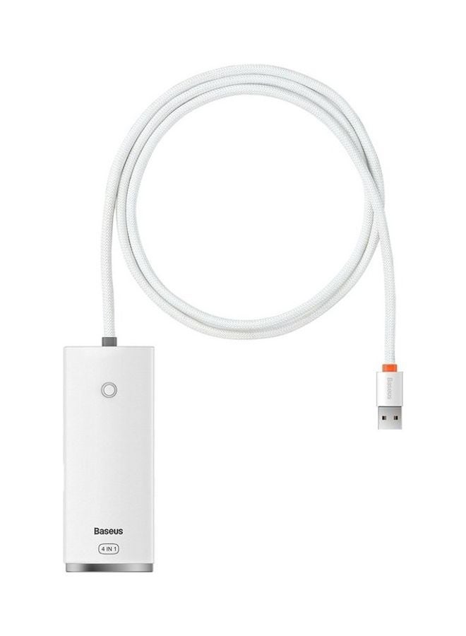 Baseus USB 3.0 Hub, 4-Port USB 3.0 Adapter USB Splitter 3.0 Extension Hub 5Gbps High-Speed Data Extender Compatible for Surface Pro, MacBook, Mac Mini, iMac, Dell XPS, Samsung Galaxy Tab, USB Flash Drive White  - Image 1