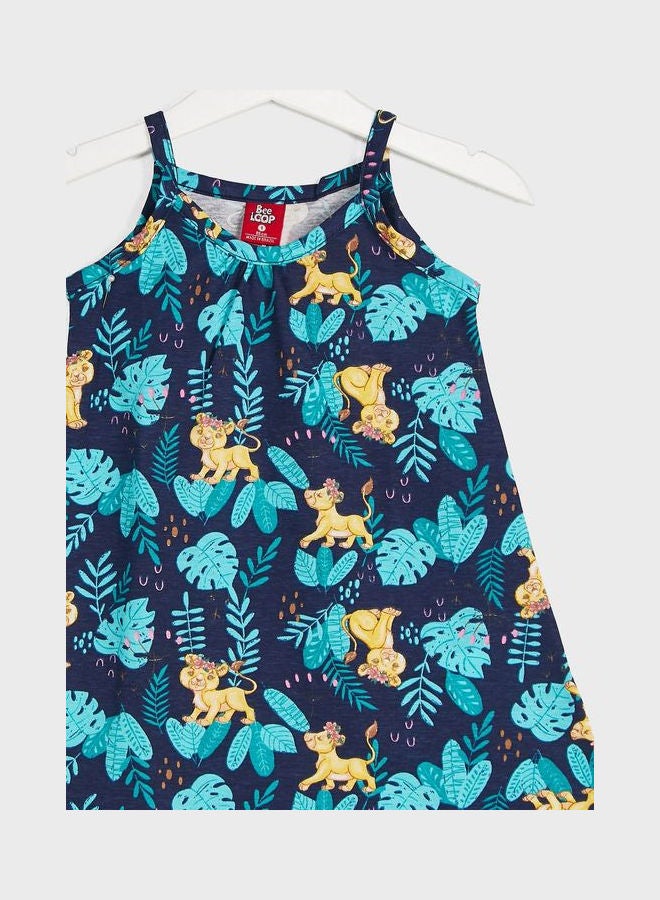 بي لوب Infant Printed Midi Dress Blue  - Image 3