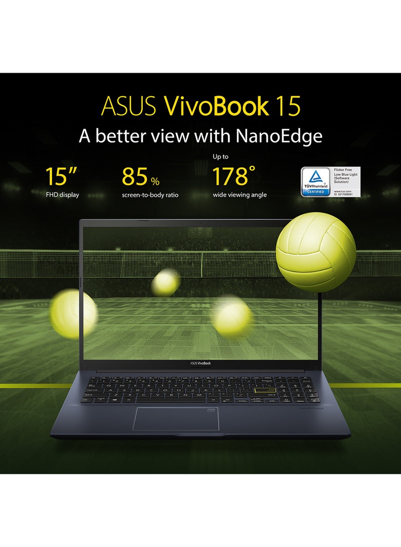 Vivobook X513 Laptop With 15.6-Inch FHD Display, Intel Core i7-1165G7 Processor / 8GB DDR4 RAM / 1TB HDD + 256GB SSD / 2GB NVIDIA GeForce MX330 Graphics / Win 10 / English/Arabic Bespoke Black