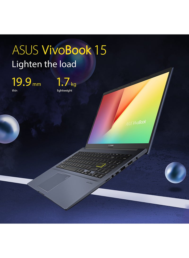 Vivobook X513 Laptop With 15.6-Inch FHD Display, Intel Core i7-1165G7 Processor / 8GB DDR4 RAM / 1TB HDD + 256GB SSD / 2GB NVIDIA GeForce MX330 Graphics / Win 10 / English/Arabic Bespoke Black