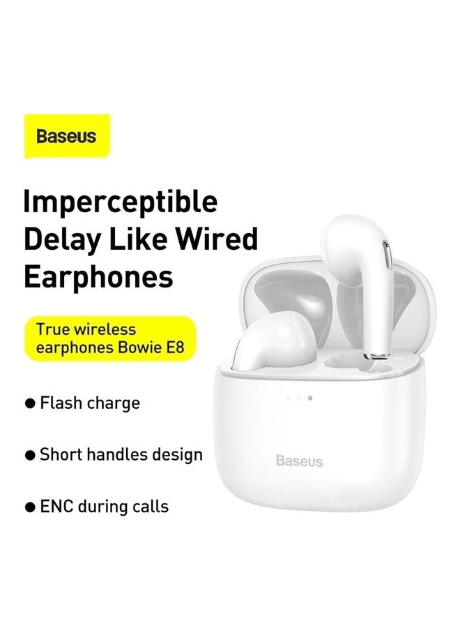 Baseus Bowie E8 TWS True Wireless Earbuds Bluetooth 5.0, GPS - APP Control, Super-Fast charge, Nearly No-delay & HD Stereo Gaming Earbuds Waterproof IPX5 White - Image 2