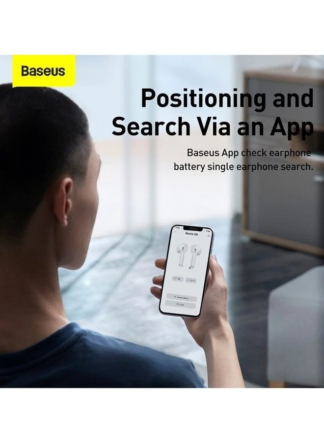 Baseus Bowie E8 TWS True Wireless Earbuds Bluetooth 5.0, GPS - APP Control, Super-Fast charge, Nearly No-delay & HD Stereo Gaming Earbuds Waterproof IPX5 White - Image 5