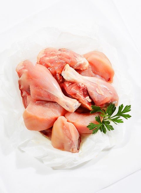 Fresh Chicken Mixed Cut Without Skin Large Cubes UAE 850-900grams