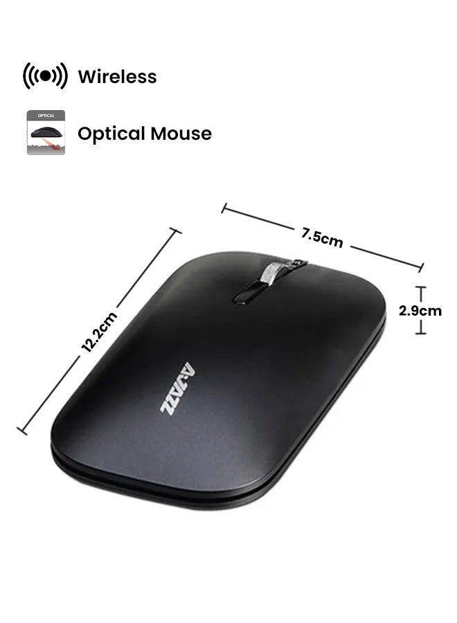 Ajazz Dual Modes Wireless Mouse Black  - Image 2