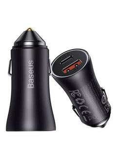 Baseus Fast Car Charger Adapter 60W Dual USB Quick Charge QC 3.0 and PD Fast Charging Car Plug for iPhone 14/14 Pro Max, 13/13 Pro/12 Pro Max/11Pro Max, New iPad 9,iPad mini-6,Galaxy S23 S10 Dark Gray  - Image 1