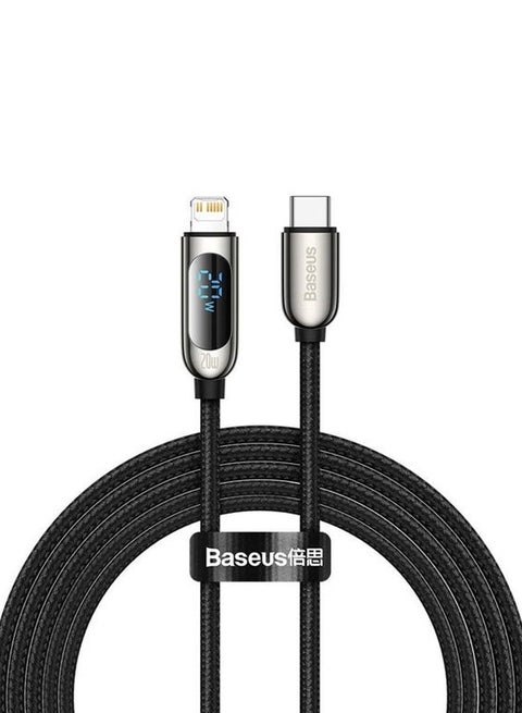 20W USB C to Lightning Cable with LED Display Compatible with iPhone 13 13 Pro 12 Pro Max 12 11 X XS XR 8 Plus, AirPods Pro, Supports Power Delivery (2m) Black
