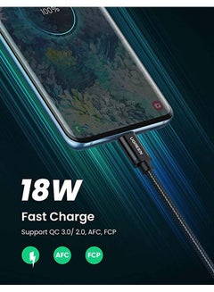 Ugreen USB C Cable Samsung Fast  Charging Cable 2Pack 3A USB A to USB C Data Cord  Nylon Braided Compatible for MacBook Pro, Nintendo Switch, Huawei MateBook  iPad mini 6 etc - 1M black  - Image 2